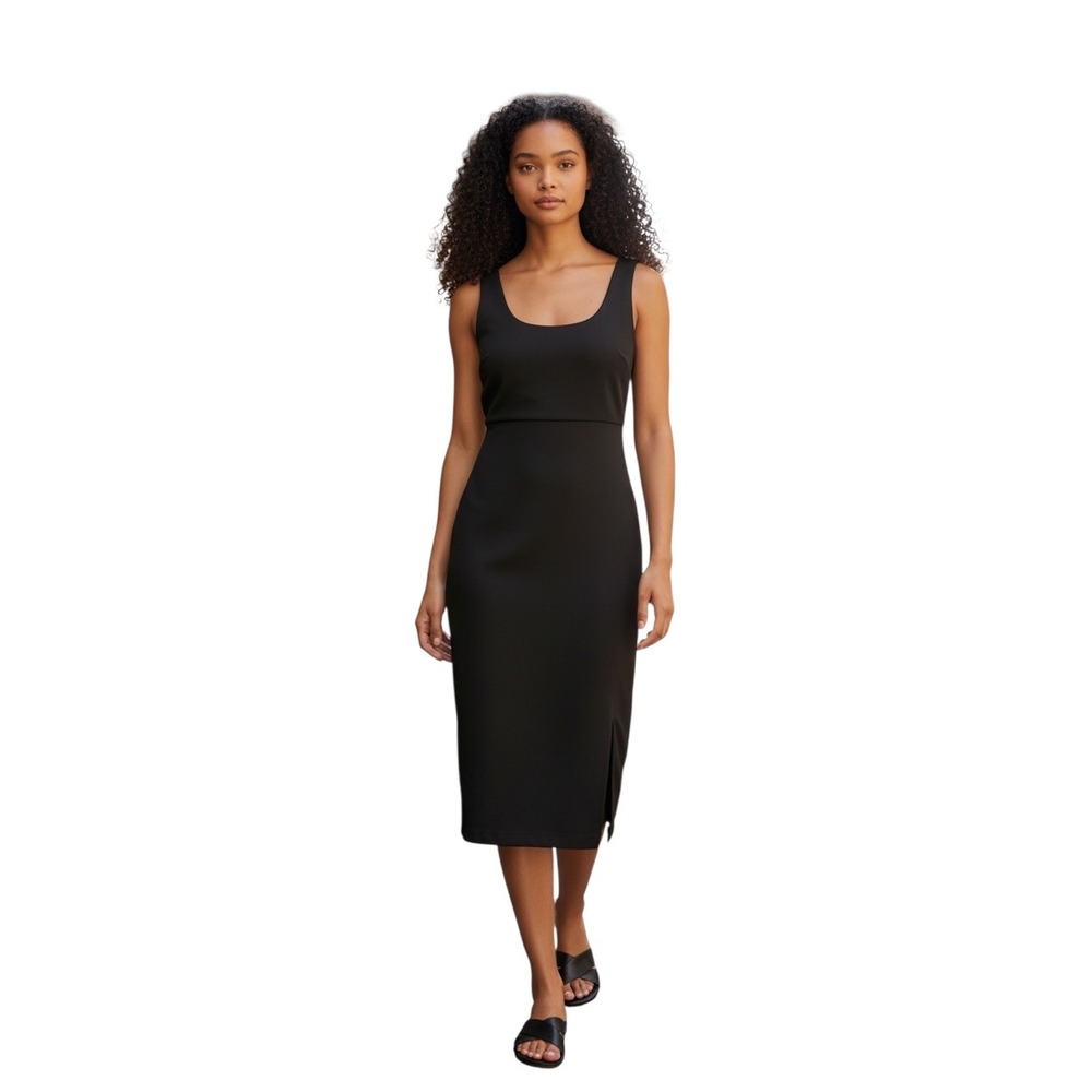 Alexia Admor Womens Black Sleeveless Scoop Neck Sheath Dress Side Slit Size 6